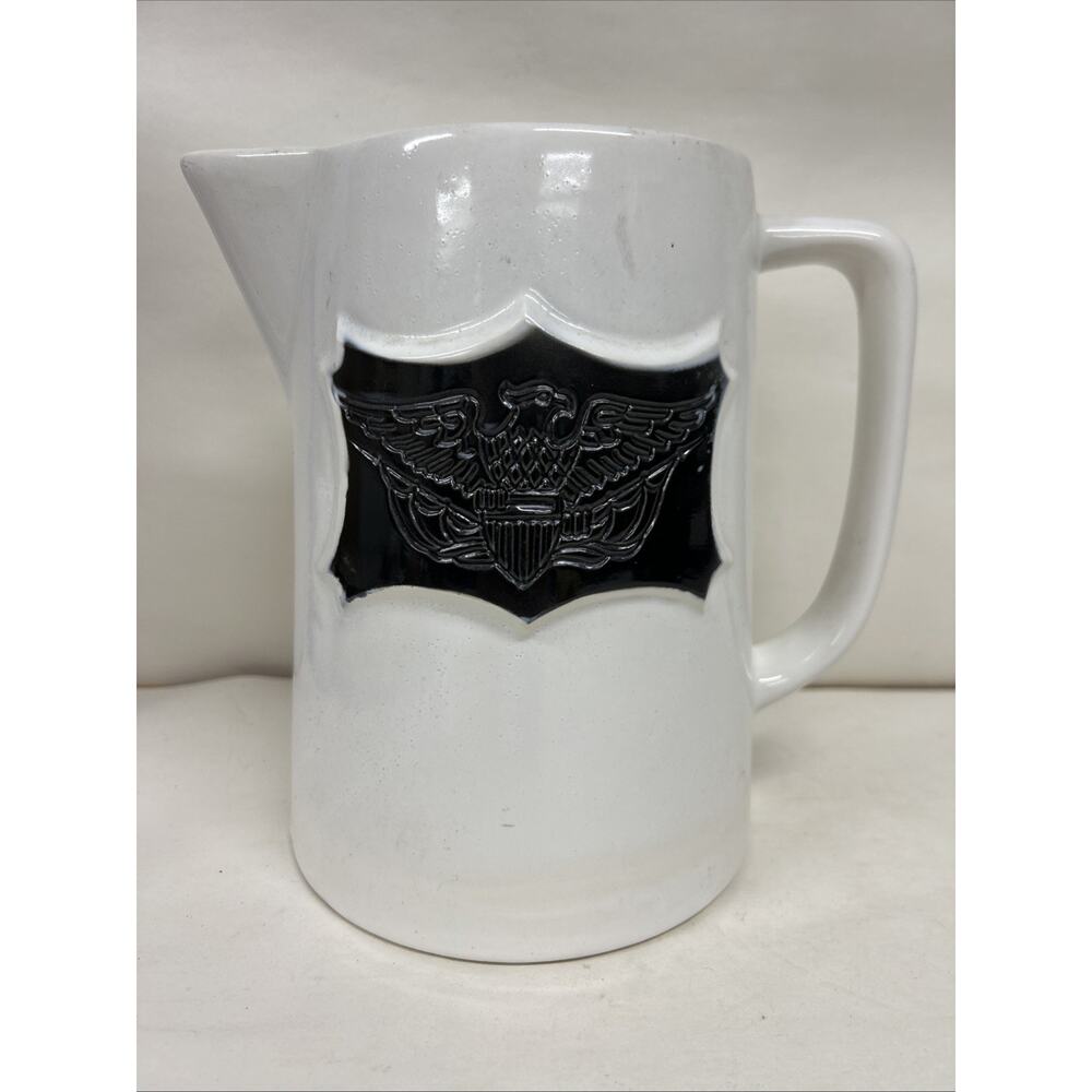 Patriotic Holiday Designs USA 8" Pitcher with Eagle Design Ceramic